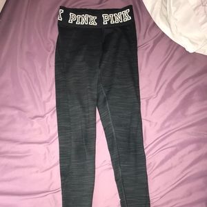 VS Pink Gray Warm Leggings for Women